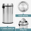 17 Gallon Trash Can, Round Waste Container with Handle, Commercial Grade Stainless Steel Recycling Bin for Kitchen, Office, Outdoor - 4 of 4
