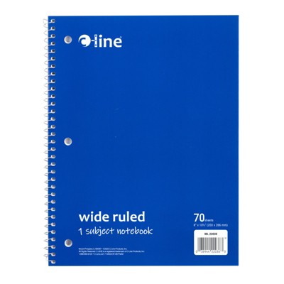 C-Line 1-Subject Notebook, 70 Page, Wide Ruled, Blue (Pack of 12)