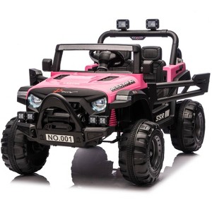 Jojoka 12V Kids Ride-On Truck Car, Battery Powered Vehicles with Remote, Bluetooth Music, LED Lights, Spring Suspension - 1 of 2