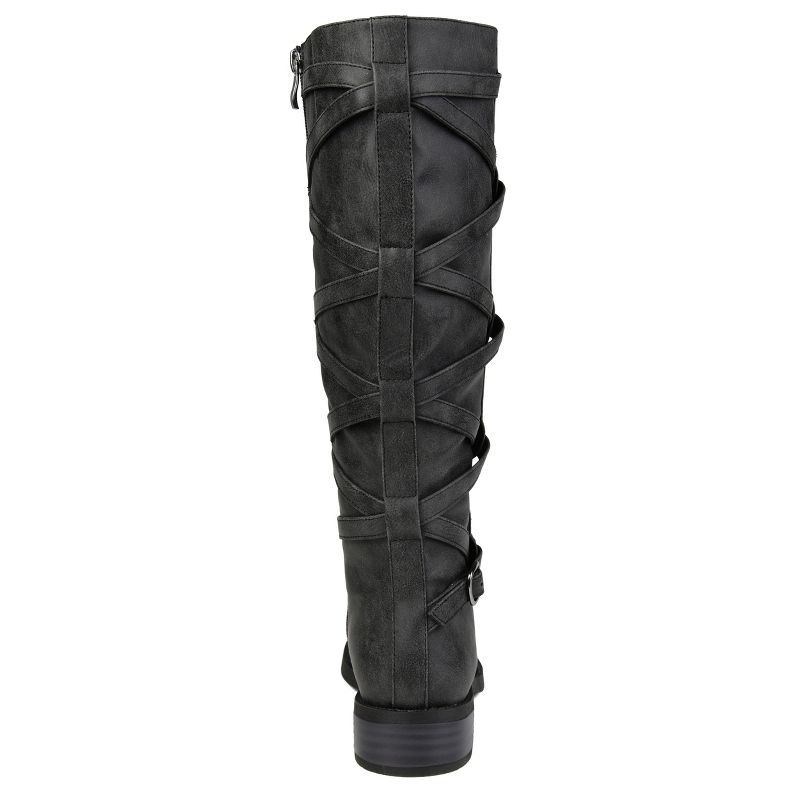 Journee Collection Womens Carly Stacked Heel Riding Boots, 4 of 11