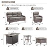 7-Piece Patio Furniture Set with Fire Pit,Wicker Patio Sofa Set Outdoor Swivel Rocking Chairs with Ottomans - 4 of 4