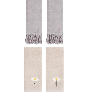 REGALWOVEN 4 Pcs Hand Towels, Absorbent Soft Bath Towel Set for Bathroom - 1 of 4