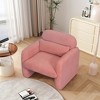 SKRAN Stylish and Minimalist Teddy Fleece Single Sofa Chair with Arms and Pillow, Armchair, Accent Chair for Living Room, Bedroom, Study,Pink - 2 of 4