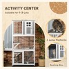 PawHut 74" Wooden Outdoor Cat House, Weatherproof Catio with Wheels, Large Cat Enclosure Condo Cage for Multiple Cats, Gray - Nertpow - 3 of 4