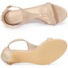 Allegra K Women's T-Strap Buckle Closure Embossed Kitten Heel Sandals - 4 of 4