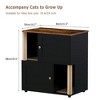 Double Litter Box Enclosure for 2 Cats - 2-Tier Wooden Cabinet w/Scratching Posts & Mats, Corner Cat Washroom/Bed - 2 of 4