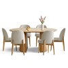 7 Piece Oak Wood Dining Table Set for 6,Extendable Dining Table with 6 Upholstered Armless Dining Chairs for Dining Room,Kitchen-Maison Boucle - 2 of 4