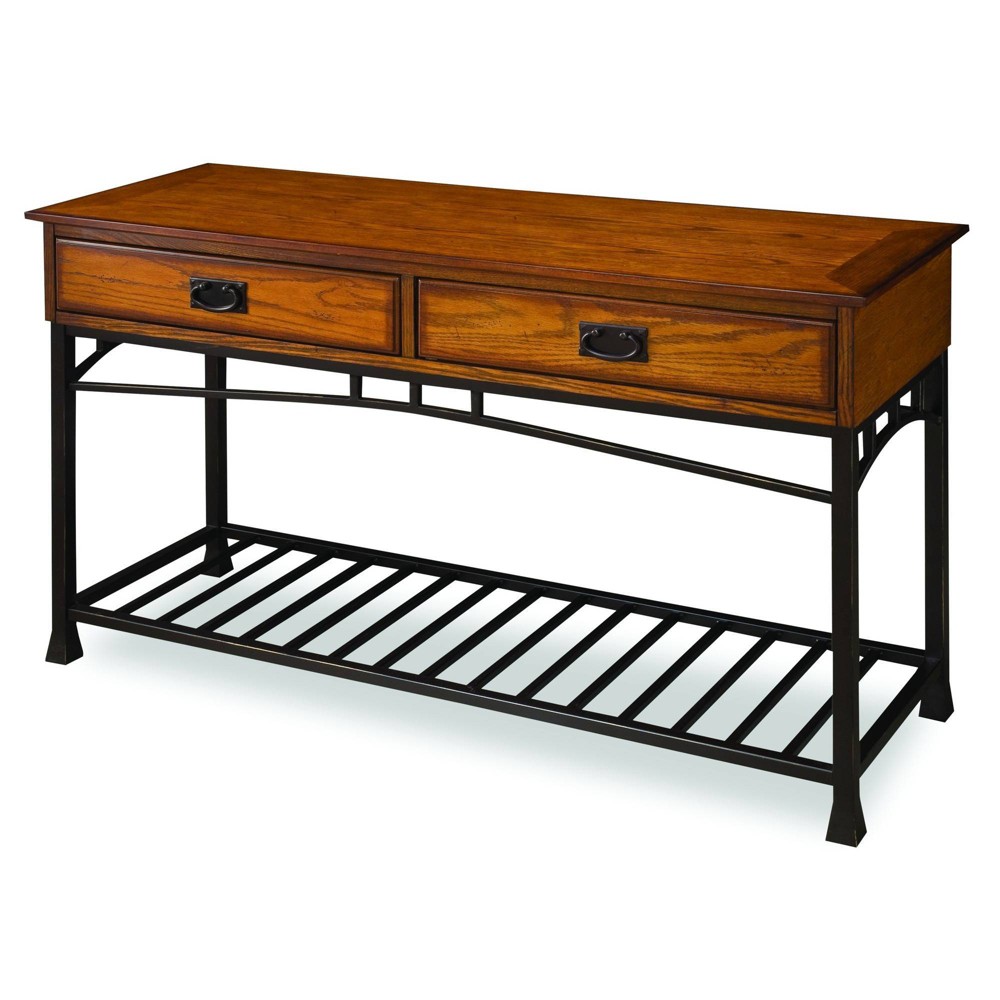 Photos - Coffee Table Modern Craftsman Console Table Brown - Homestyles