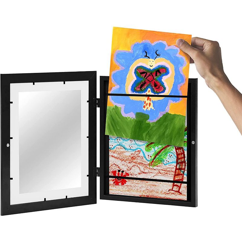 Americanflat 10x12.5 Kids Artwork Picture Frame in Black - Displays 8.5x11 With Mat and 10x12.5 Without Mat - Pack of 2, 4 of 8