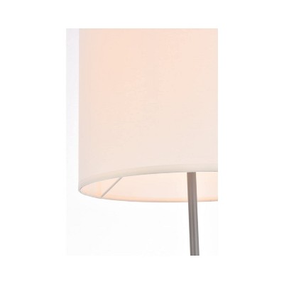 Adjustable Concrete Gray & White Iron Floor Lamp with Fabric Shade