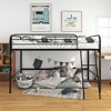 CAVINAS Twin Size Black Metal Loft Bed with Ladder & Fence,Modern 50"High Bed Frame for Adults,Teens - 2 of 4
