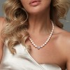 EVERLY JEWELRY | Sterling Silver 9-11mm Cultured Freshwater Edison Pearl & 3/4ct TGW Created White Sapphire Necklace, 18 inc - 4 of 4
