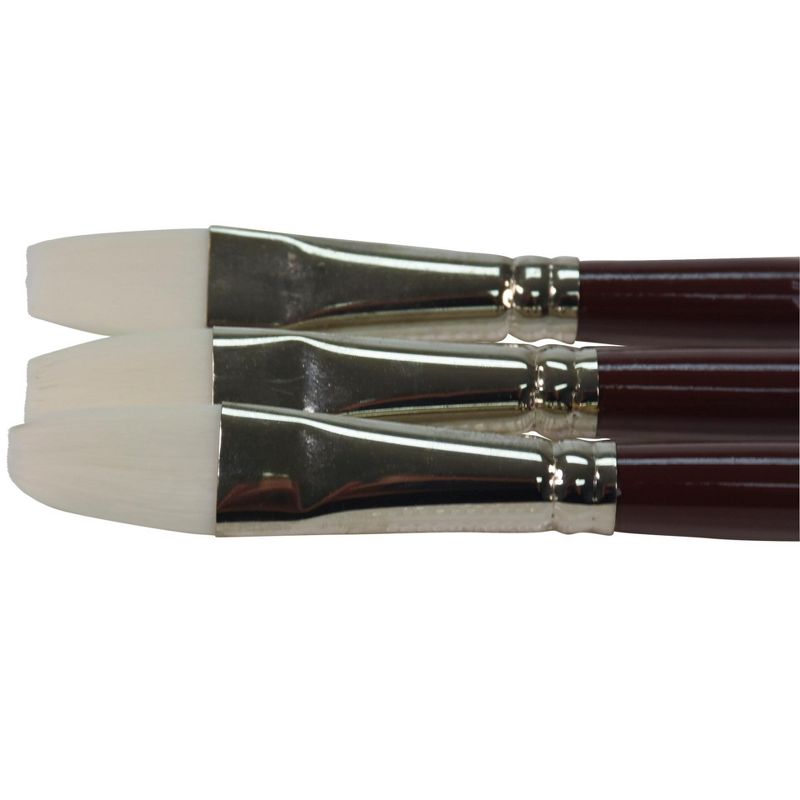 Sax Optimum Flat White Taklon Short Handle Paint Brushes, 1/2 Inch, Pack of 3, 2 of 3