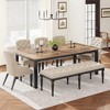 Industrial Dining Table for 6-8 People, 78.7 Inch Long Wooden Kitchen Table with Sturdy Metal Frame & Rustic Brown Finish-Seats 6 Rectangular Counter - 4 of 4