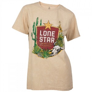 Womens Lone Star Beer Texan Desert Mineral Wash T-Shirt - 1 of 2