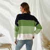 Women's Long Sleeve Colorblock Knit Round Neck Sweater-Cupshe - 4 of 4