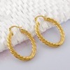 RMZ GOLD NYC 14k Gold Classic Oval Bamboo Hoop Earrings - 4 of 4