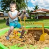 Costway Sand Digger Sandbox Toy Digger with 2-Handed Controls & Flexible Shovel for 3+ Years Old Boys and Girls Yellow - 3 of 4
