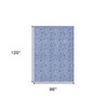 Navy Blue And Denim Blue Floral Washable Indoor Outdoor Area Rug - 3 of 4