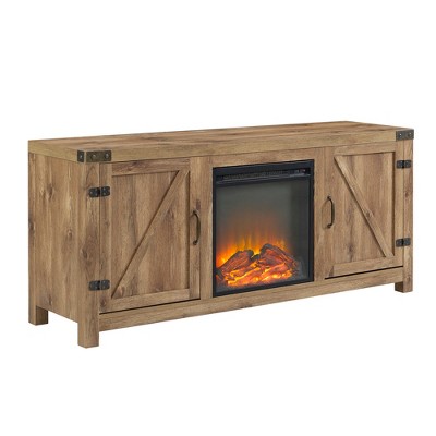 Clarabelle Double Door Farmhouse Electric Fireplace TV Stand for TVs up to 65" - Saracina Home
