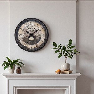FONTOI Wall Clocks 20inch Decorative Round Wall Clock Living Room Decor Hanging Clock Antique Timepiece Home Wall Decor, Brown, 20"*20"*2" - 1 of 4