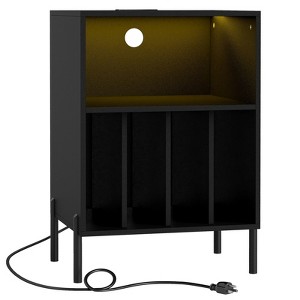 Costway Record Player Stand Turntable Stand with Vinyl Storage Holder & Shelf Table White White/Black - 1 of 1