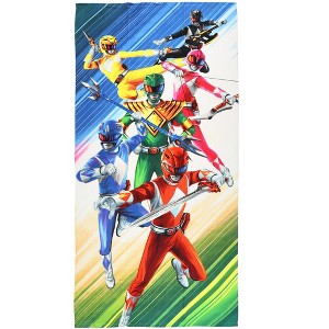 Power Rangers Beach Towel Mighty Morphin In Action 30"x60" Multicolored - 1 of 4