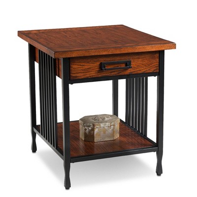 Ironcraft Drawer End Table - Mission Oak - Leick Home