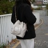 MKF Collection Azalea Women's vegan leather Bucket shoulder Bag by Mia K - Light Grey - 3 of 4