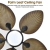 Kviflon 44 Inch Tropical Ceiling Fan with LED Lights, Palm Leaf Blades,6 Speed,Dimmable LED,Wood Grain Design,for Kitchen,Dining Room,Patio - 4 of 4