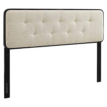 Modway Collins Tufted Fabric and Wood Queen Headboard in Black Beige