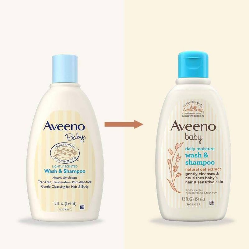 Aveeno Baby Daily Moisture Gentle Body Bath Wash &#38; Shampoo - Lightly Scented - 12 fl oz, 3 of 10