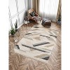 Maxax Geometric Machine Woven Polypropylene Area Rug in Black/Beige/Gray - 2 of 3