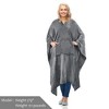 Women Cozy Wearable Fleece Blanket Wrap Shawl Cape With Large Front Pockets, Warm Soft Fuzzy Snuggly Blanket Gift for Woman Wife - Catalonia - 4 of 4