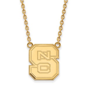 Black Bow Jewelry 10k Yellow Gold North Carolina State Wolfpack NCAA Necklace 18 Inch - 1 of 4