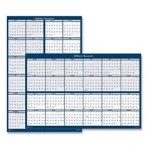 Reversible/Erasable 2 Year Wall Calendar, 24 x 37, Light Blue/Blue/White Sheets, 24-Month (Jan to Dec): 2024 to 2025 Reversible/Erasable 2 Year Wall Calendar, 24 x 37, Light Blue/Blue/White Sheets, 24-Month (Jan to Dec): 2024 to 2025
