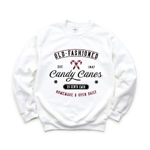 Simply Sage Market Women's Graphic Sweatshirt Old-Fashioned Candy Cane - 1 of 4