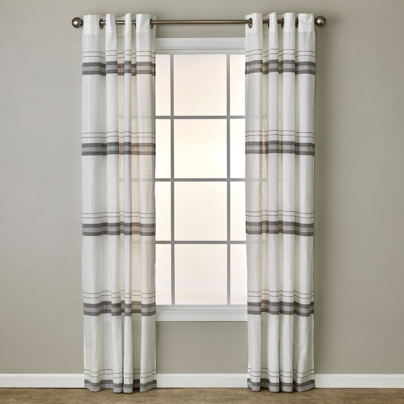 SKL Home Slate Stripe Window Curtains, 3 of 10