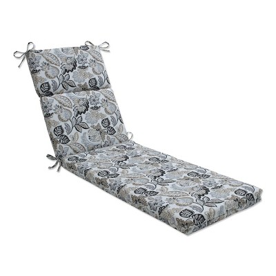 72.5" x 21" Outdoor/Indoor Chaise Lounge Cushion Dailey Pewter Black - Pillow Perfect