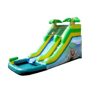 HeroKiddo Safari 12’ Water Slide with Attached Pool. - 1 of 4