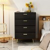 Hitow Modern Woodgrain Finish 4 Drawer Dresser with Metal Legs - image 3 of 4