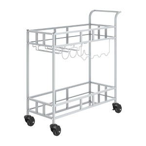 Bar Cart Gold, Home Bar Serving Cart, Wine Cart with 2 Mirrored Shelves, Wine Holders, Glass Holders, for Kitchen, Dining Room - 1 of 1