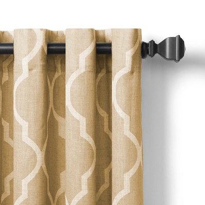 Toasted Wheat Geometric Room-Darkening Grommet Curtain Panel