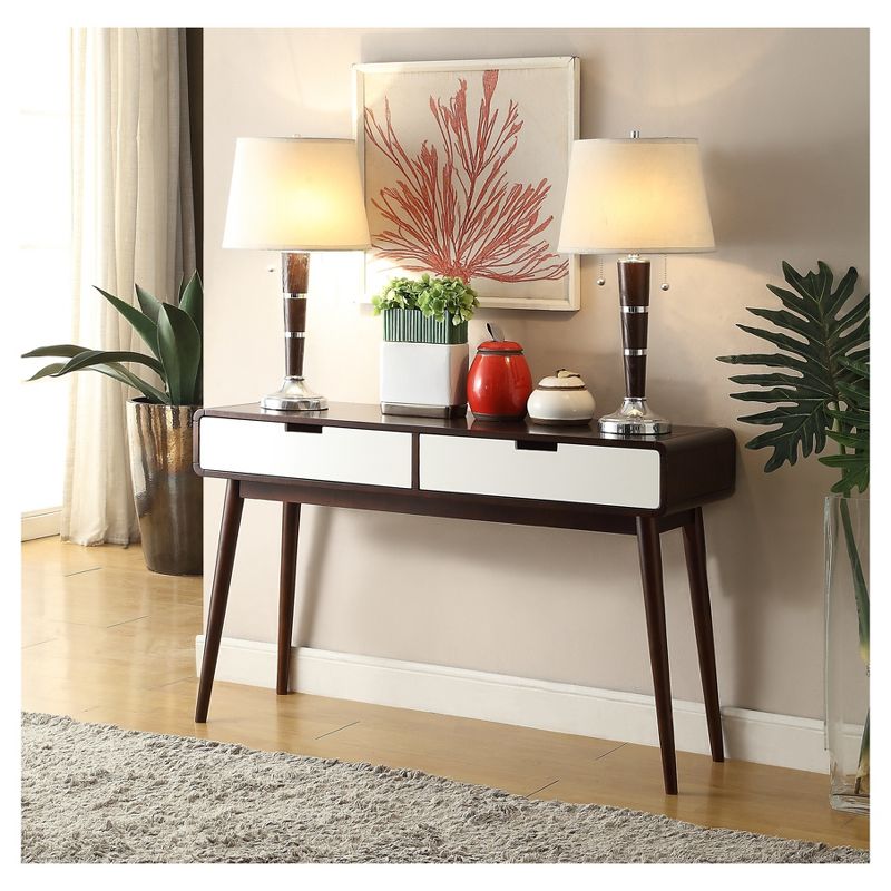 Sofa Table Walnut White - Acme Furniture, 3 of 8