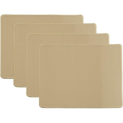 Juvale 4 Pack Computer Mouse Pad Mousepad, Anti Slip Rubber, Gold 11" x 8.7"