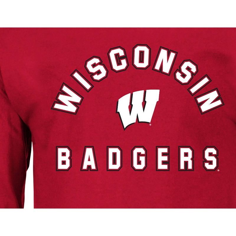 NCAA Wisconsin Badgers Men's Big and Tall Long Sleeve T-Shirt, 3 of 4
