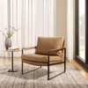 HOMLUX Genuine Leather Lounge Chair Mid-century Accent Chair with Upholstery-wrapped Padded Armrests - 4 of 4