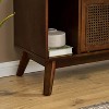 Lyngins 67.9" Mid Century Rattan TV Stand for TVs up to 75",Entertainment Center with Rattan Sliding Doors,Media Console for Living Room - 4 of 4