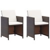 vidaXL Patio Chairs with Cushions 2 pcs Poly Rattan Brown - 2 of 4