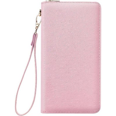 BEAFUP Women's Wallet,RFID Blocking Long Clutch Zip Around Travel Leather Purse Large Capacity Credit Card Holder With Grip Hand Strap